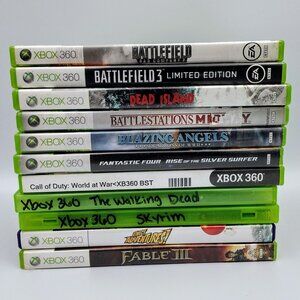 Lot of 11 XBox 360 Games Fable 3 Skyrim COD Battlefield Walking Dead Bundle Used